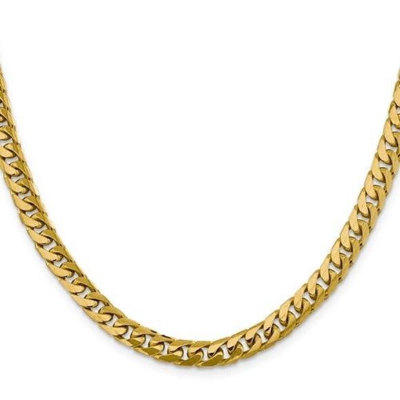 14K Yellow Gold 24" Solid Miami Cuban Link Chain – 6.25mm, 65.5g - Picture 2 of 5
